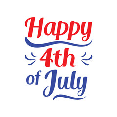 Happy 4th of July Typography and Text Vector Art Illustration for Independence Day