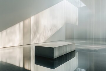 Obraz premium Modern Architecture, Sunlight, Minimalist Bench