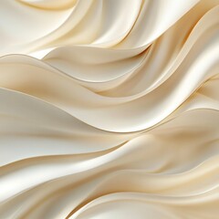 Fototapeta premium Abstract creamy beige flowing fabric waves.