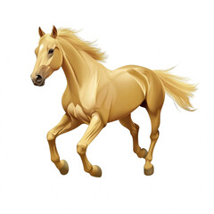 Fototapeta premium A dynamic illustration of a graceful horse running in motion across an open field in a scenic setting