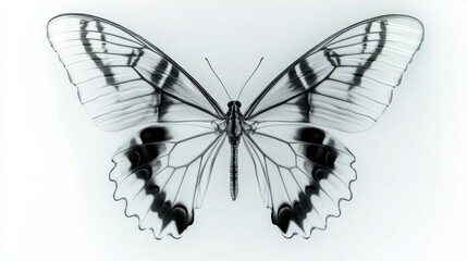 X-ray scan of butterfly with open wings nature gigapixel detail scientific concept