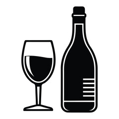 wine bottle and glass
