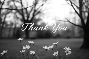 Bright and vibrant thank you message surrounded by delicate flowers, perfectly designed for spring occasions, capturing the essence of gratitude and appreciation