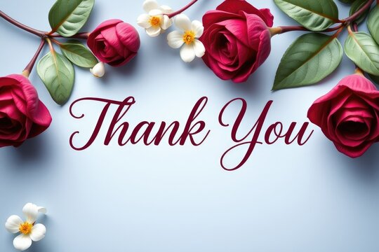 Colorful floral elements surround a beautiful thank you message, creating a fresh and lively composition that conveys gratitude during the spring season