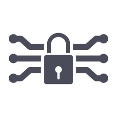Blockchain Security Icon with Key for Digital Protection