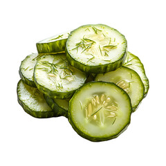 Dill Pickle Slices by p Isolated on Transparent Background