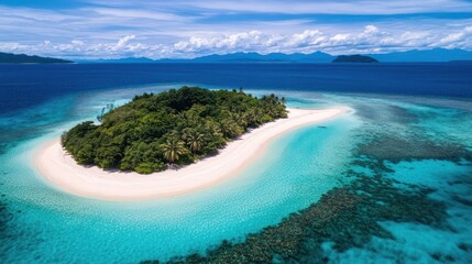 Obraz premium Tropical Island Paradise Aerial View (1)