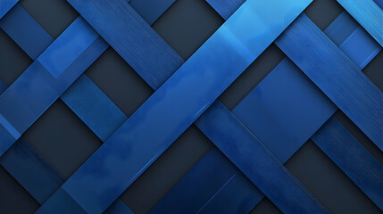 Fototapeta premium Abstract Background With Interwoven Textured Blue Stripes On Dark Blue In Modern Geometric Design