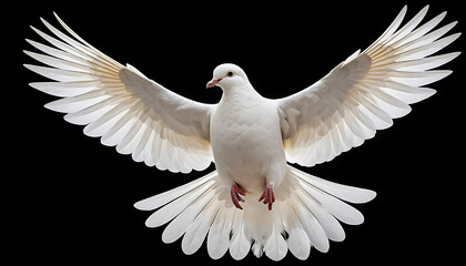 Obraz premium Majestic White Dove with Outstretched Wings Symbol 