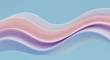 Soft, flowing abstract waves in pastel colors, creating a sense of calm and serenity, suitable for wellness backgrounds