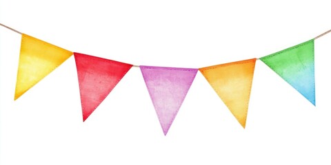 Hanging Watercolor Flags Garland Decoration for Party or Celebration Element