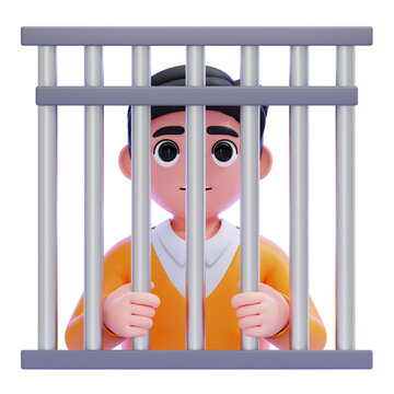 PNG 3D jail icon isolated on a white background