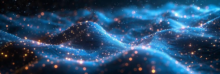 Obraz premium Futuristic technology with polygonal shapes on dark blue background concept illustration