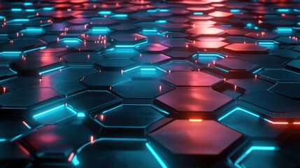Fototapeta premium Abstract Hexagonal Futuristic Surface