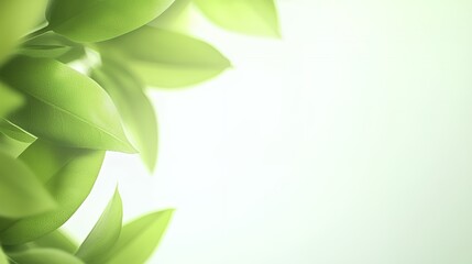 Fototapeta premium Bright Green Leaves Background Soft Light Lush Foliage