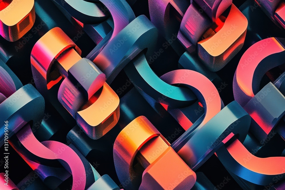 Fototapete interlocking shapes and repeating patterns in a visual representation of productivity .