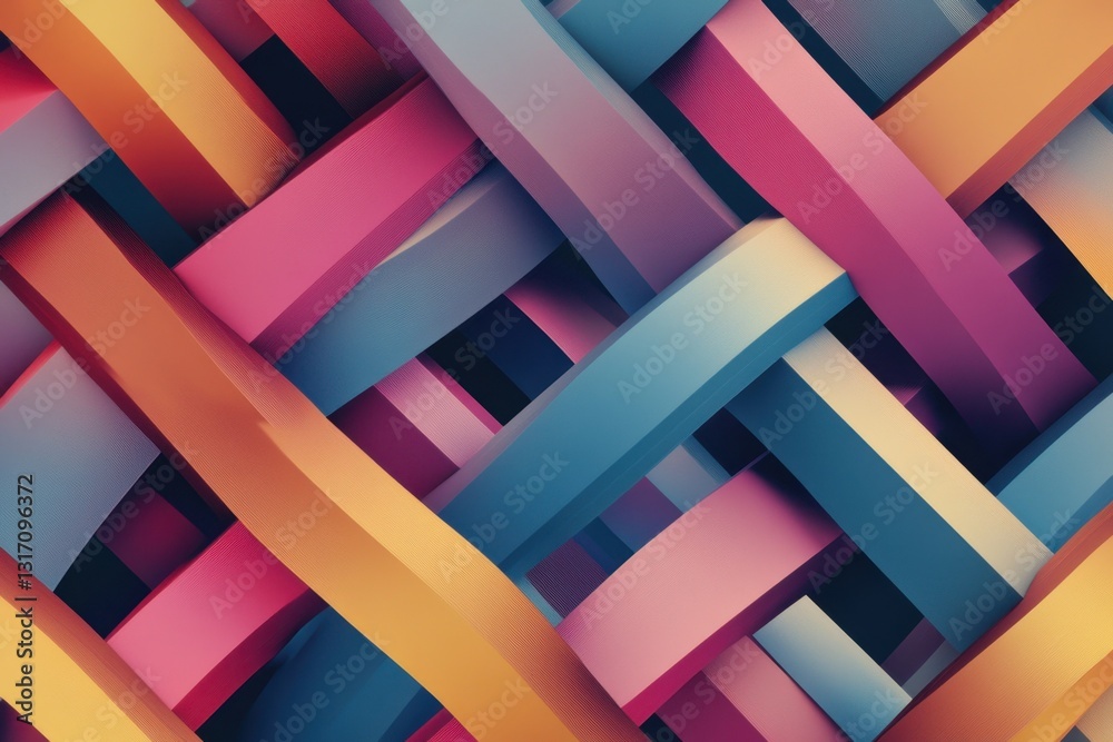 Poster interlocking shapes and repeating patterns in a visual representation of productivity .