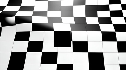 A black and white checkered pattern with a few squares missing