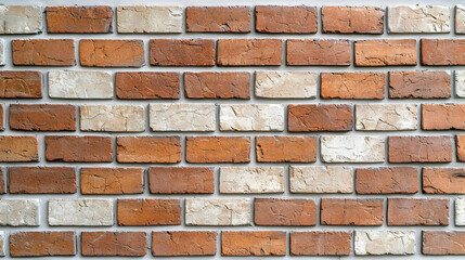 Obraz premium Full Frame Horizontal Close Up of a Textured Brick Wall With Alternating Brown and White Bricks