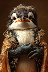 Obraz premium Majestic Penguin Monarch A Regal Portrait