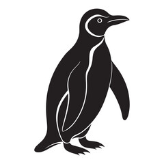 Naklejka premium penguin silhouette isolated on white