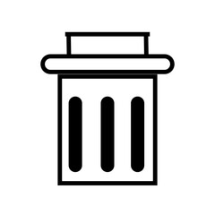 black and white rubbish bin