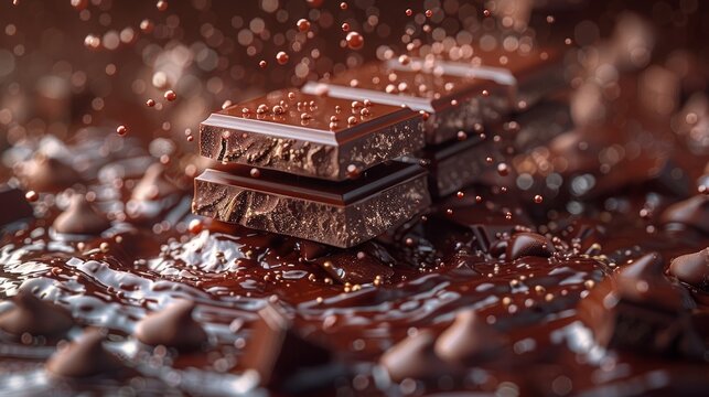 Melting Chocolate Close Up Soft Focus Copy Space Wide Aspect Ratio