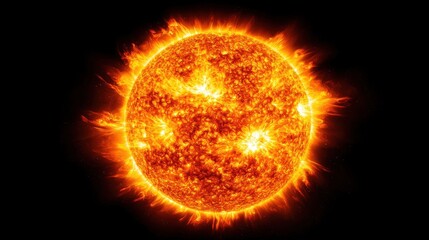 Obraz premium Bright Solar Star with Fiery Solar Flares and Intense Light Effects