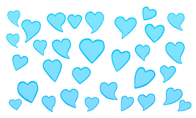 Blue watercolor heart pattern illustration
