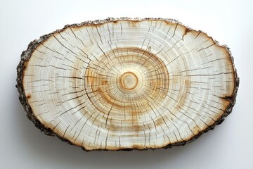 Obraz premium Cross-section of a tree trunk, revealing concentric rings and intricate wood grain.