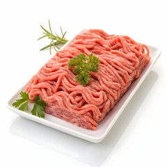 Fresh raw beef minced meat isolated