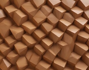Naklejka premium Modern Wooden Cube Wall Texture Background with Geometric Design