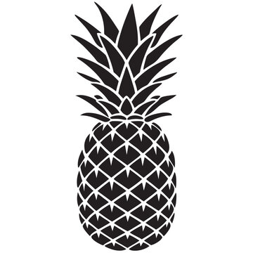 black pineapple fruit isolated white background clip art preview