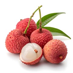 group Lychee,isolated on a white background. 