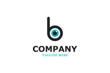 eye and letter b modern logo © Bayu