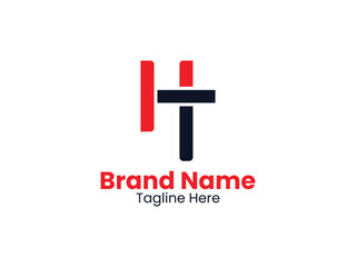 HT logo, TH logo, HT letter logo design. Initial letter TH uppercase monogram logo Red and Black. TH letter, TH letter design. 