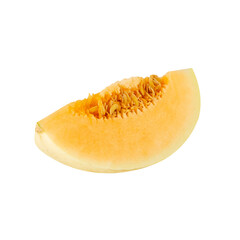 Cantaloupe sliced cutout, full depth of field.
