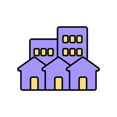 Icon a town, isolated against a clean background.