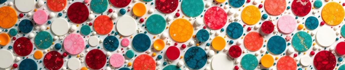 Colorful terrazzo pattern with small and large marble pieces in unique composition, vibrant, texture, colorful