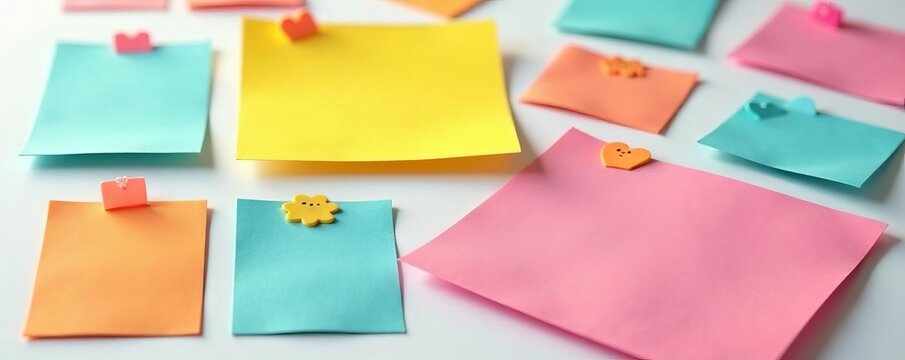 Colorful reminder square stickers with cute designs for organization and planning, colorful, reminder, planning