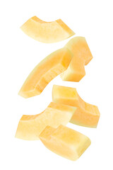 Falling Cantaloupe cutout, full depth of field.