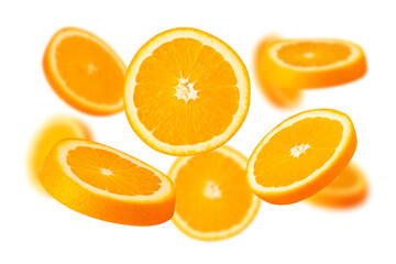 Falling Orange, cutout, full depth of field.