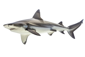 Majestic Shark Isolated Against A White Background.
