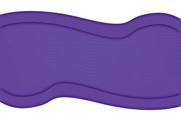 Modern 3D paper cut art template with purple tone abstract curve shape background.