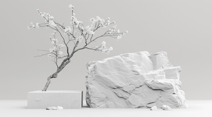 dead tree in the snow