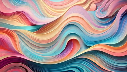 Obraz premium abstract pastel lines curves and shapes design