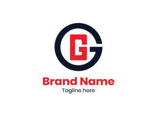 Vector GG logo, Letter GG, GG letter logo design. Black and red G letter. G letter logo design.