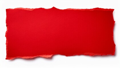 red paper background with torn rough uneven edges isolated on white background premium