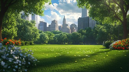 Obraz premium Professional City Park Background Image for Various Use Cases