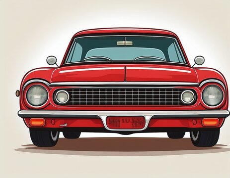 red car isolated on white background